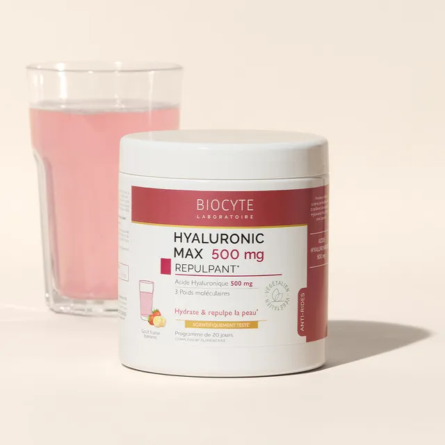 biocyte-peau-hyaluronic-max-500-mg-poudre-fraise-banane image 1
